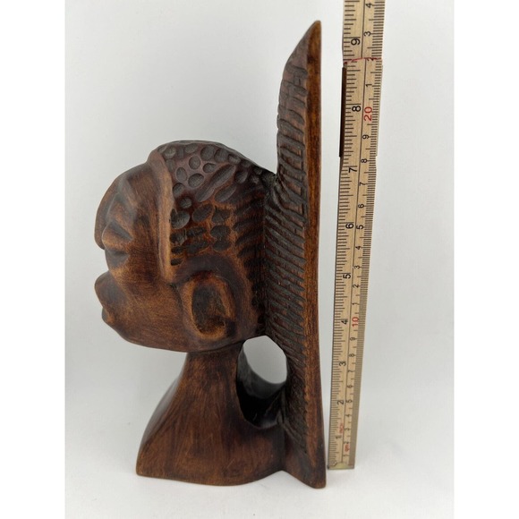 Vintage Collectible Decorative African Hand Carved Wooden Sculpture -‎ Lot of 2 - Picture 8 of 16